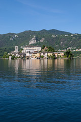 Fototapeta na wymiar San Giulio Island, Lake Orta, Piedmont, Italy