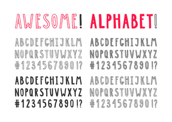 Hand drawn bubble font for social media content. Vector hand drawn illustration design. 