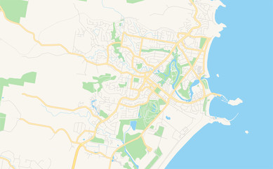 Fototapeta na wymiar Printable street map of Coffs Harbour, Australia