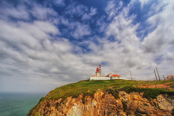 Fototapeta na wymiar Cabo da Roca cape lighthouse in Portugal. Travel picture