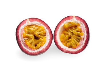 Fresh passion fruit isolated on a white background
