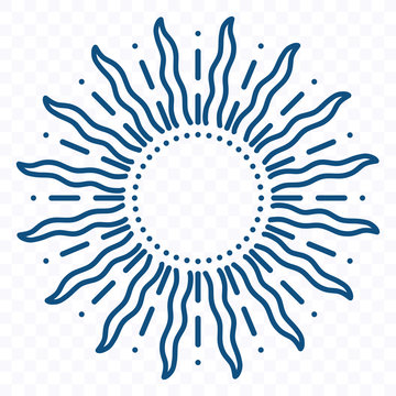 Sun logo icon vector, sun tattoo tribal design, sun template frame vector vintage design