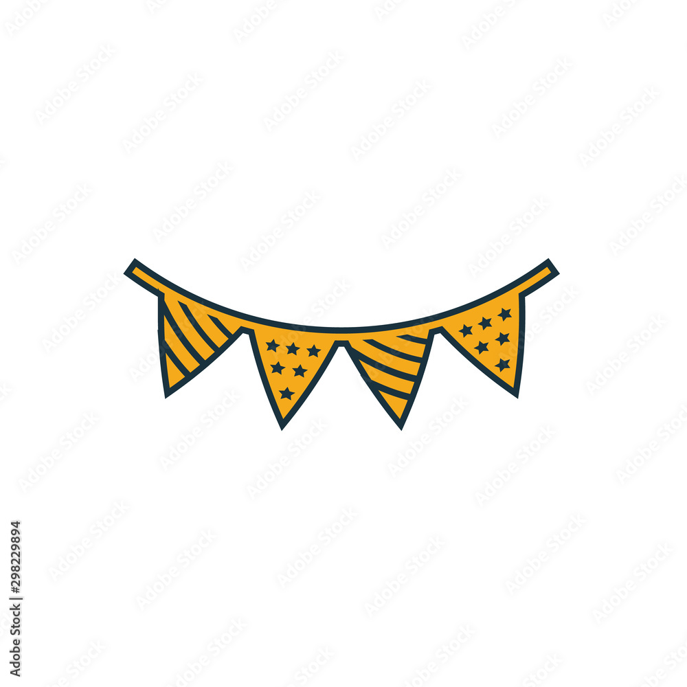 Poster party flags icon. simple element from party icon icons collection. creative party flags icon ui, ux,
