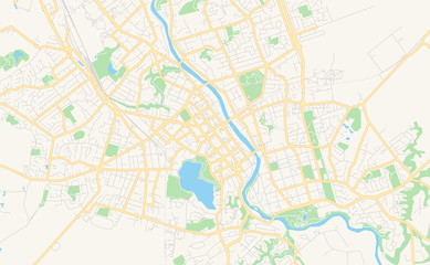 Fototapeta na wymiar Printable street map of Hamilton, New Zealand