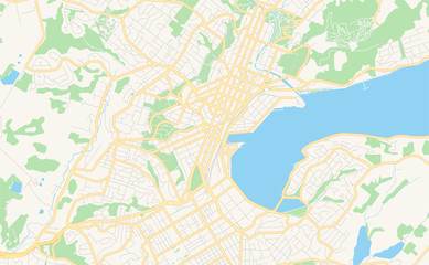 Fototapeta na wymiar Printable street map of Dunedin, New Zealand