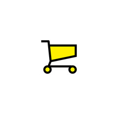 Shopping Cart Vector Icon. Isolated Online Shopping Add To Cart Line Icon