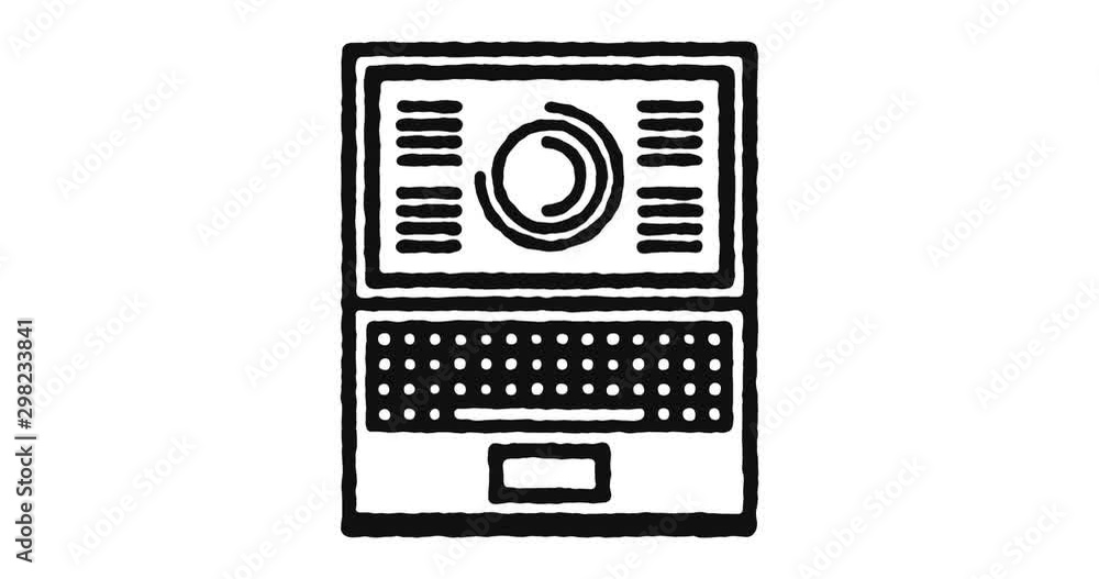 Poster big data outline icon animation footage/video. hand drawn like symbol animated with motion graphic, 