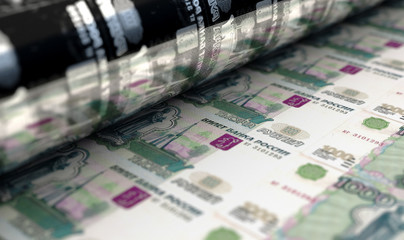 Printing Russian Ruble Notes