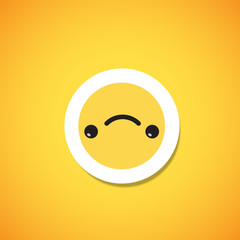 Fototapeta premium Yellow cute emoticon sticker, vector illustration