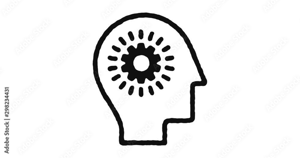 Poster problem solving outline icon animation footage/video. hand drawn like symbol animated with motion gr
