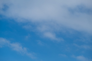 A bright blue sky with a cloud background