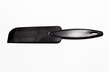 black spatula plastic on isolated white background