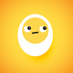 Fototapeta premium Cute egg emoticon face, vector illustration