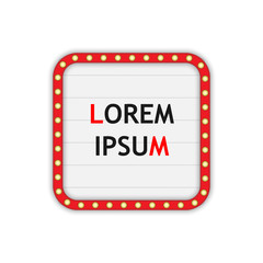 Marquee lightbox vintage frame.