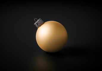 Exciting Studio shot of a modern matte gold Christmas ball