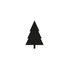 flat icon, simple vector design with shadow. Symbol of fir-tree for illustration Christmas, new Year