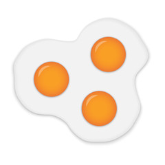 Realistic Fried Egg isolated