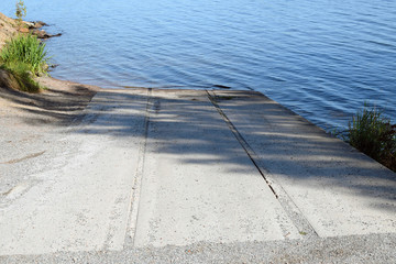 Fototapeta premium Slipway, also known as boat ramp or launch.