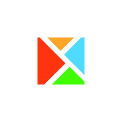 Naklejka premium Full COlor square logo icon for corporate or company