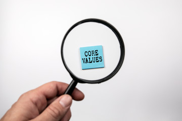 Core Values. Ethics, justice, work culture and company policy concept