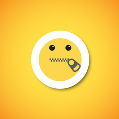 Fototapeta premium Yellow cute emoticon sticker, vector illustration