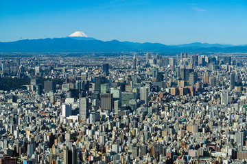 東京スカイツリーから見る富士山と街並み 秋葉原 新宿方面 Wall Mural Novitaly