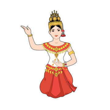 cambodia dance - cambodia woman  wearing traditional costume