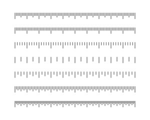 Set of ruler inches and cm scale - obrazy, fototapety, plakaty