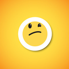 Fototapeta premium Yellow cute emoticon sticker, vector illustration