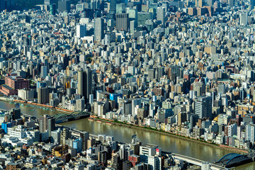 東京スカイツリーから見る街並み 御徒町方面