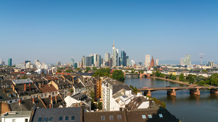 panoramic scene of Frankfurt skyline, Germany