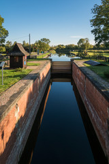 Historic lock on the Augostowski canal in Debowo, Podlaskie, Poland