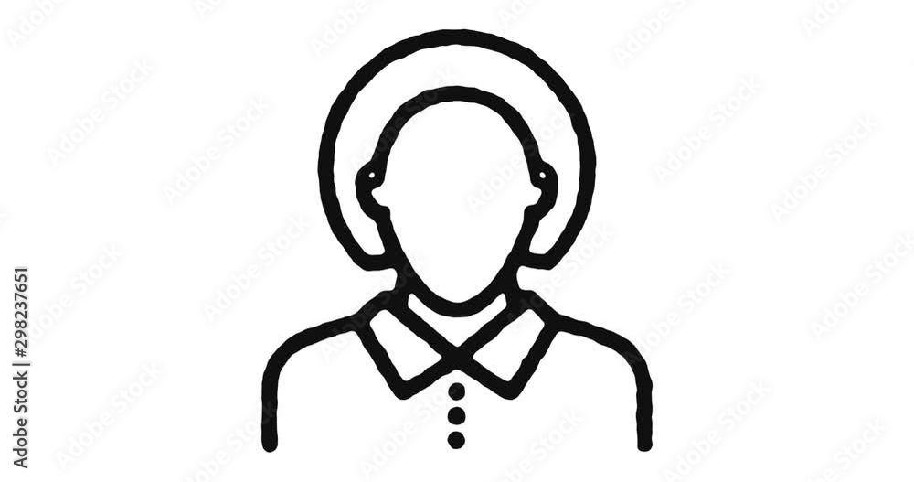 Aufkleber human resources outline icon animation footage/video. hand drawn like symbol animated with motion gr