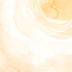 Soft yellow orange watercolor background Paint texture with brush strokes and stains Abstract backdrops