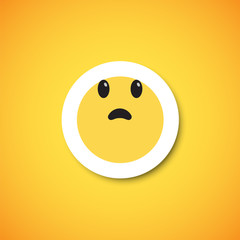 Fototapeta premium Yellow cute emoticon sticker, vector illustration