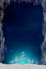 Christmas musical card.Vertical image.