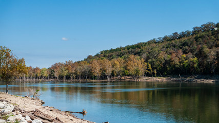 Autumn reflections - lake in Missouri