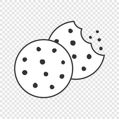 Cookie icon icolated on transparent background,