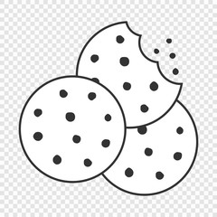 Cookie icon icolated on transparent background,