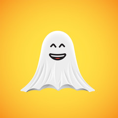 High-detailed cute ghost emoticon, vector illustration