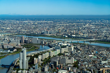 東京スカイツリーから見る街並み 北千住方面
