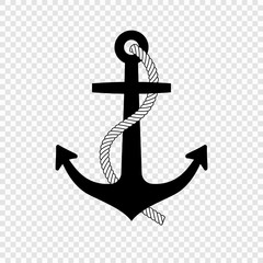 Nautical anchor with rope icon © magr80