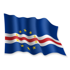 3D Waving Flag. Vector illustration