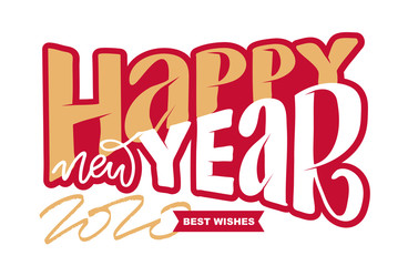 Happy new 2020 Year - beautiful hand drawn lettering invitation postcard