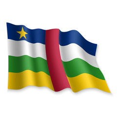 3D Waving Flag. Vector illustration