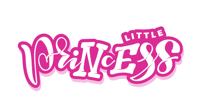 Little Princess - Little Prince - Baby Shower - cute hand drawn lettering postcard banner art. 