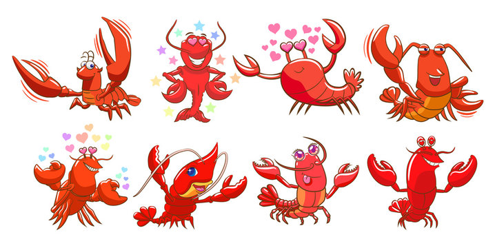 lobster vector set clipart design