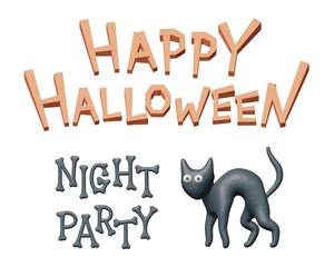 Plasticine vector illustration for Halloween party