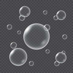 Realistic water bubbles isolated