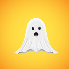 High-detailed cute ghost emoticon, vector illustration